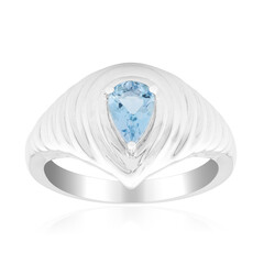 Zilveren ring met een Mozambiqe aquamarijn (Pallanova)