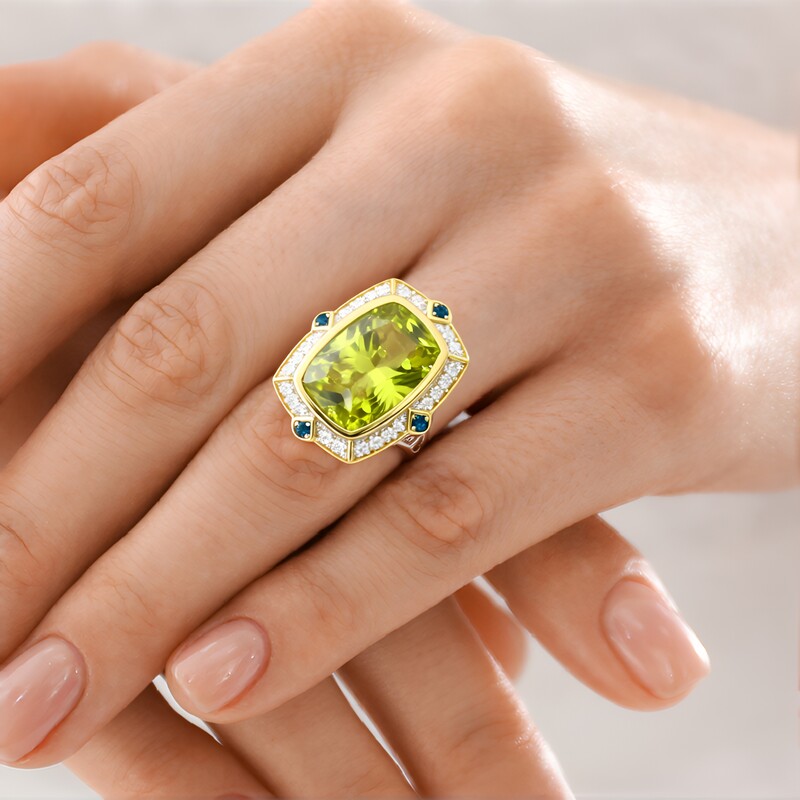 Anello in argento con Quarzo Ouro Verde (Dallas Prince Designs)