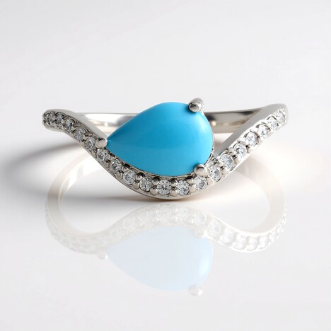 Anello in argento con Turchese Sleeping Beauty (Faszination Türkis)