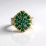Anello in argento con Smeraldo Zambia (Gems en Vogue)