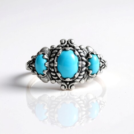 Anello in argento con Turchese Sleeping Beauty (Desert Chic)