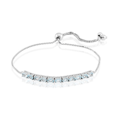 Himmelblauer Topas-Silberarmband