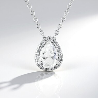Collana in argento con Topazio Bianco