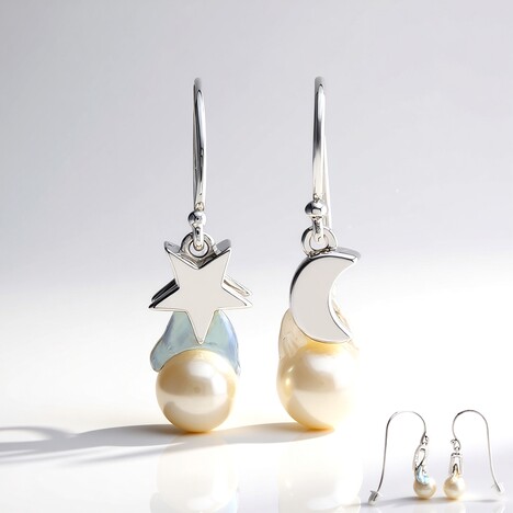 Orecchini in argento con Perla Akoya Blu Platino (TPC)