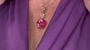 Zilveren halsketting met een framboos chalcedoon (Dallas Prince Designs)