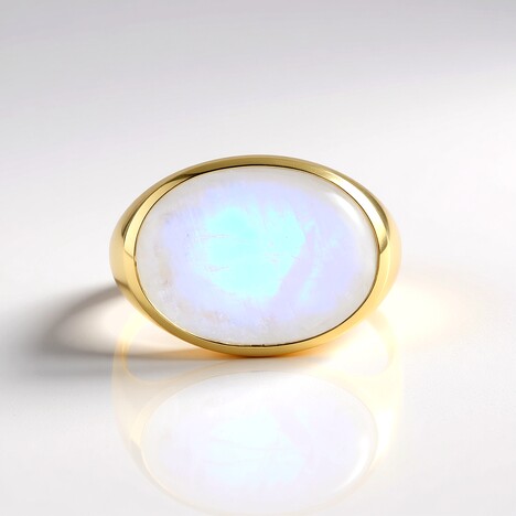 Anello in argento con Pietra di Luna Blu (KM by Juwelo)