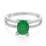 Zilveren ring met een Bahia-smaragd