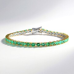 Bracciale in argento con Smeraldo Zambia