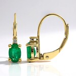 Boucles d'oreilles en or et Emeraude de Zambie AAA
