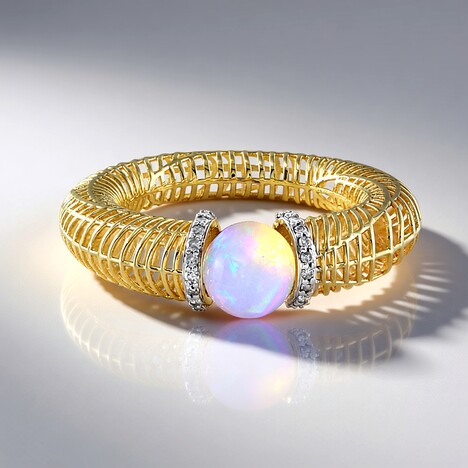 Bague en or et Opale Welo (Ornaments by de Melo)