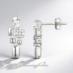 Orecchini in argento con Topazio Bianco (Adela Silber)
