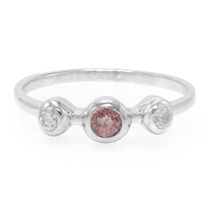 Padparadscha-Saphir-Silberring