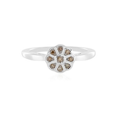 I2 Schokoladen-Diamant-Silberring