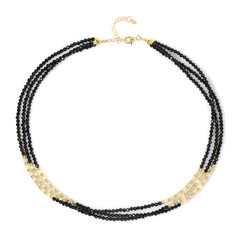 Zilveren halsketting met zwarte spinelstenen