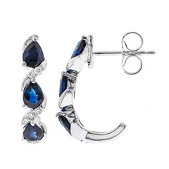 10K Ceylon Blue Sapphire Gold Earrings