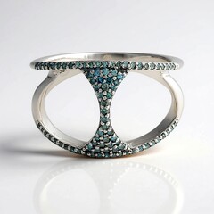 Anello in argento con Diamante Blu