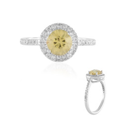 Anillo en plata con Zircón amarillo