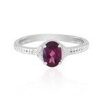 Bague en argent et Grenat magenta