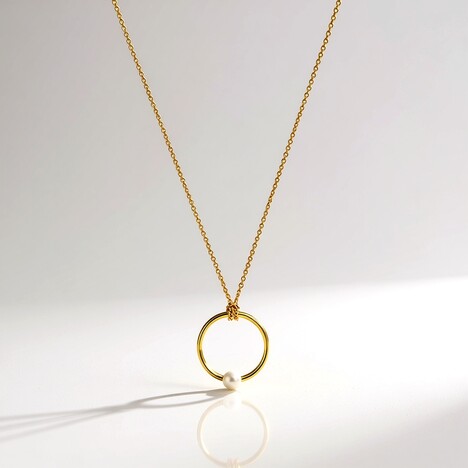 Collana in argento con Perla d'Acqua Dolce Bianca (Joias do Paraíso)