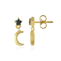 Boucles d'oreilles en argent et Diamant SI1 bleu