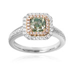 Gouden ring met een SI2 Groene Diamant (CIRARI)