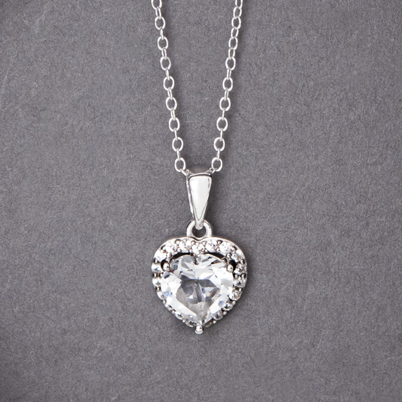 Collar en plata con Topacio blanco