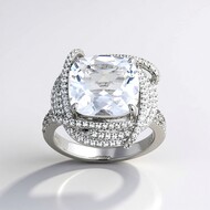 Anillo en plata con Topacio blanco (Adela Silber)