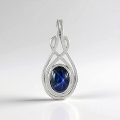 Zilveren hanger met een blauwe ster saffier (de Melo Essence)