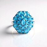 Anello in argento con Apatite Blu Neon