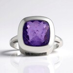 Anello in argento con Quarzo porpora pastello (MONOSONO COLLECTION)