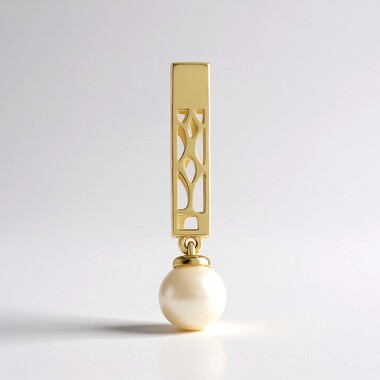 Colgante en oro con Perla blanca Freshwater (Ornaments by de Melo)