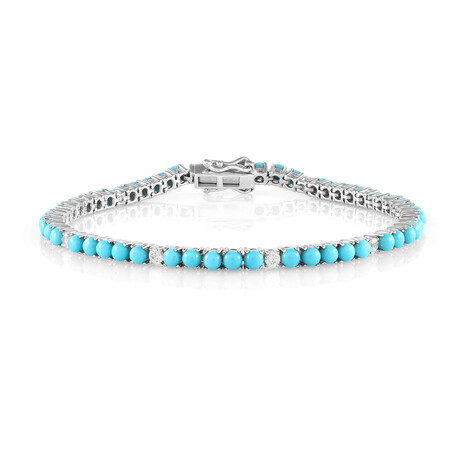 Brazalete en plata con Turquesa bella durmiente (Faszination Türkis)