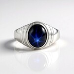 Anello in argento con Zaffiro Stellato Blu (de Melo Essence)