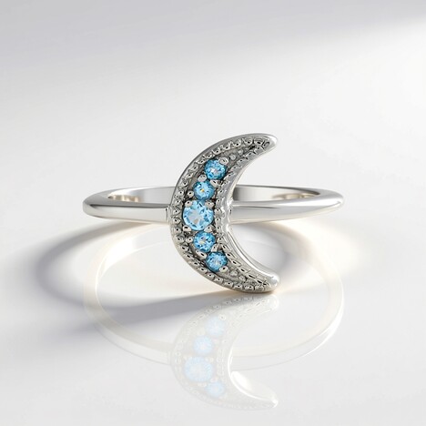 Anello in argento con Topazio Blu Svizzero