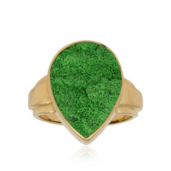 Zilveren ring met een Uwarowiet (Bali Barong)