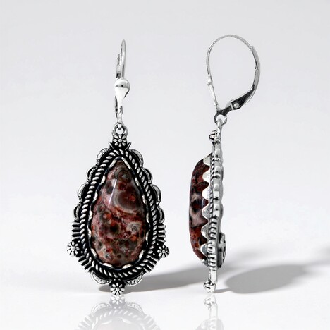 Orecchini in argento con Diaspro Pelle di Leopardo (Desert Chic)