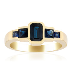 Gouden ring met een blauwe Kings Plains saffier
