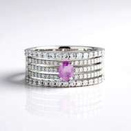 Anello in argento con Zaffiro Ceylon Rosa