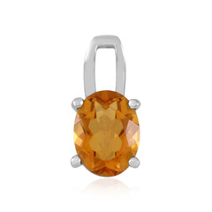 Orange Quartz Silver Pendant