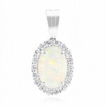 Ciondolo in oro con Opale Bianco Brasiliano