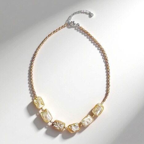 Collana in argento con Perla Keshi (TPC)