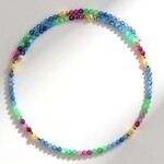Collana rigida in acciaio con Acquamarina Brasiliana (Riya)