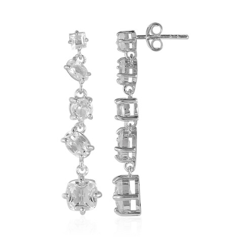 Weißer Topas-Silberohrringe