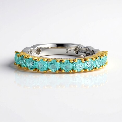 Anello in argento con Fluoroapatite Verde (Gems en Vogue)