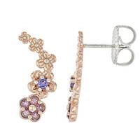 Zilveren oorbellen met tanzanieten (Gems en Vogue)