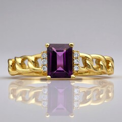 Anello in oro con Rodolite