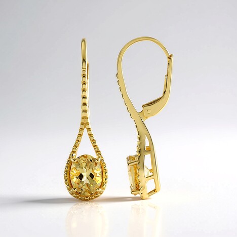 Boucles d'oreilles en argent et Béryl jaune
