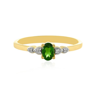 Anillo en plata con Diópsido de Rusia