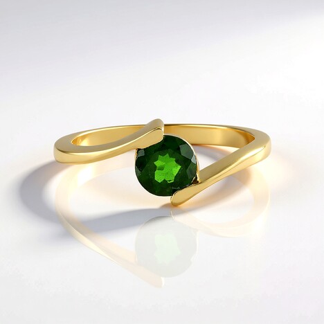 Anello in argento con Diopside Russo