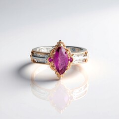 Anello in argento con Fluorite Rosa (Gems en Vogue)